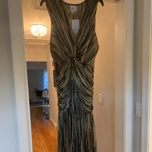 Elegant ruched high low evening dress - New with tags from Saks Fifth Avenue